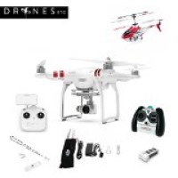 DJI Phantom 3 Standard Drone FAMILY PACK Bundle with Free Syma S107/S107G R/C Helicopter with Gyro (Red) + Free Drones Etc. Lanyard!