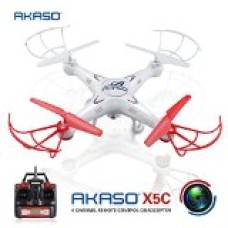 AKASO X5C 4CH 2.4GHz 6-Axis RC Quadcopter with HD Camera, Gyro Headless, 360-degree 3D Rolling Mode 2 RTF RC Drone ( Bonus MicroSD card & Blades Propellers included )