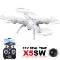Syma X5SW UAV FPV 2.4Ghz 4CH 6-Axis Gyro RC Qucopter Drone UFO Headless Mode with 2.0MP HD Wifi Camera Support IOS Android RTF (White) - Ship From US
